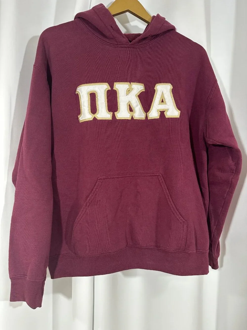 Pi Kappa Alpha PIKE Hoodie Size Medium Burgundy Greek Letter Sweatshirt - Picture 4 of 7